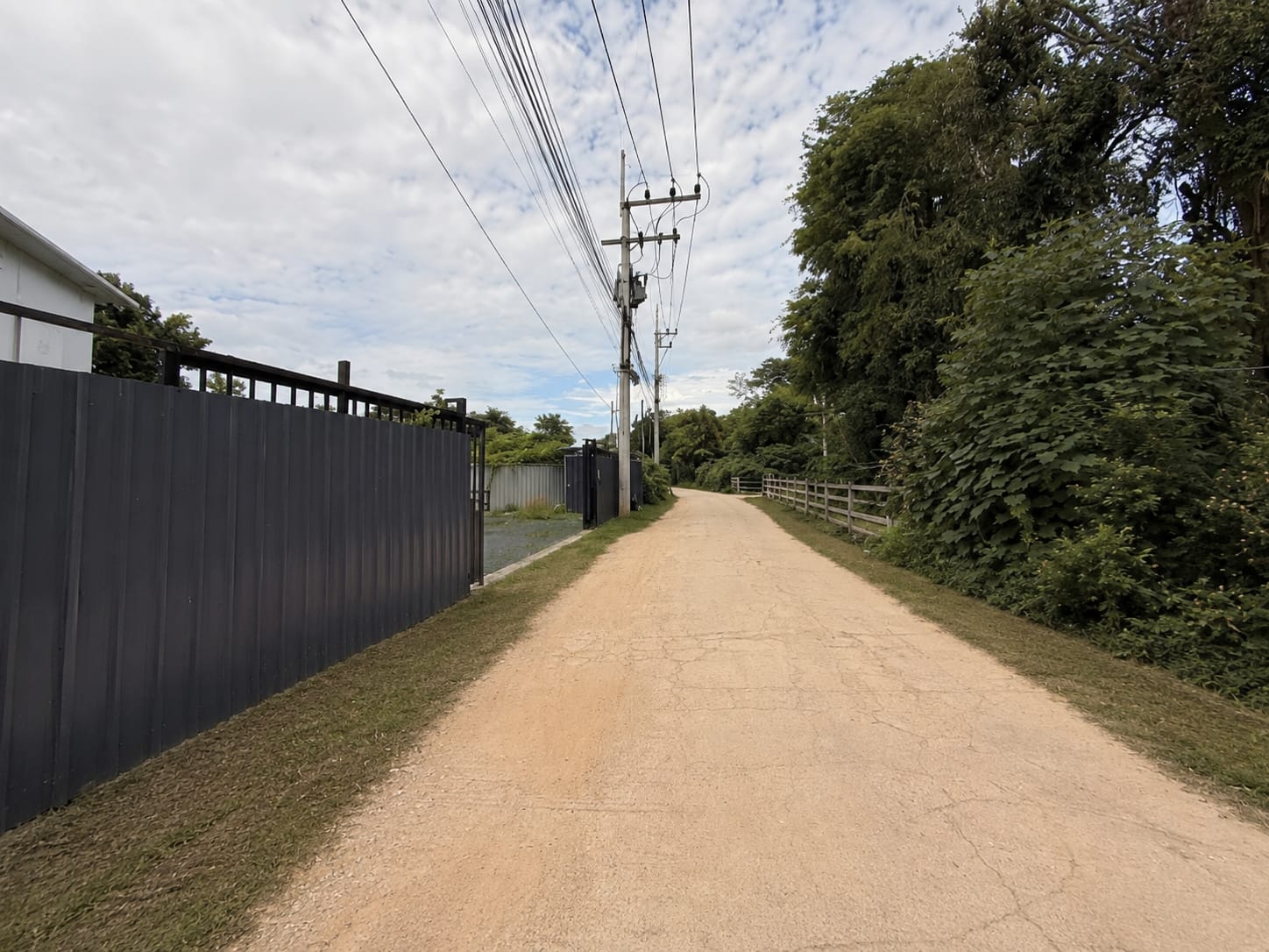 Access road beside the property fence